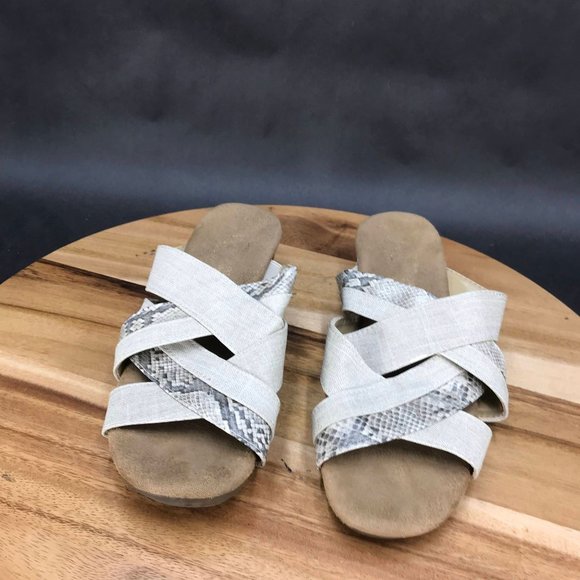 A2 by Aerosoles Beige Snakeskin Print Strappy Slides Sandals Womens Size 7 - Picture 2 of 8